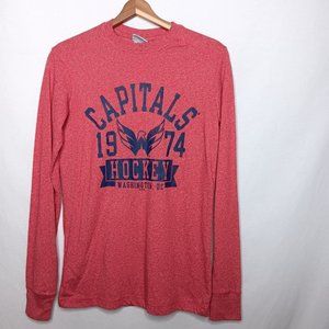 Washington DC Capitals Hockey NHL Unisex Small Shirt Long Sleeve Red Slim Fit